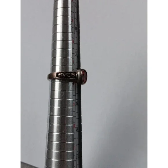 VTG Silver Ring Orange Stone 925 Hippy Boho Ring Sz 7.75 Floral Detail - Picture 6 of 7